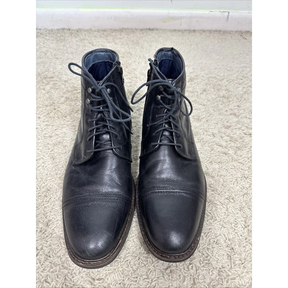 Johnston & Murphy XC Flex Sheepskin Leather Side Zip Lace Up Ankle Boots Mens 10